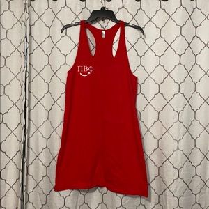 Red Pi Beta Phi razor back dress